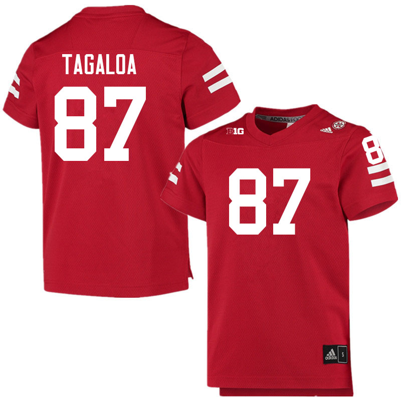 Men #87 Brodie Tagaloa Nebraska Cornhuskers College Football Jerseys Sale-Scarlet